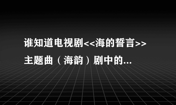 谁知道电视剧<<海的誓言>> 主题曲（海韵）剧中的翻唱版本是谁唱的?