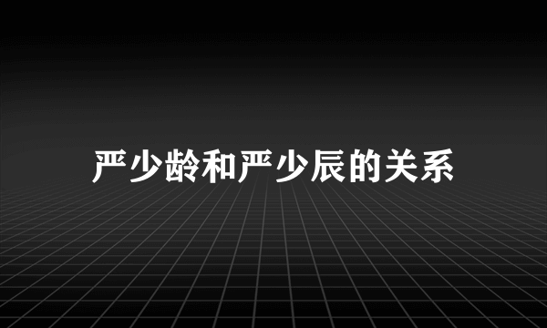 严少龄和严少辰的关系