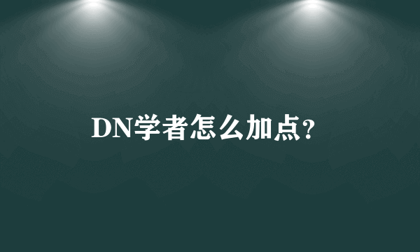 DN学者怎么加点？