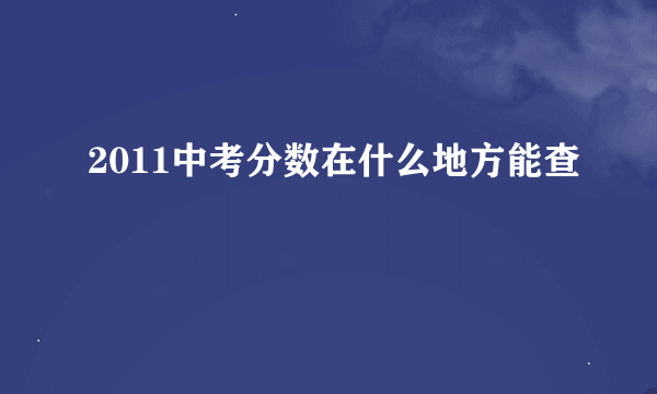 2011中考分数在什么地方能查