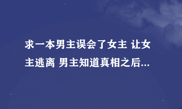 求一本男主误会了女主 让女主逃离 男主知道真相之后开始寻找女主的小说