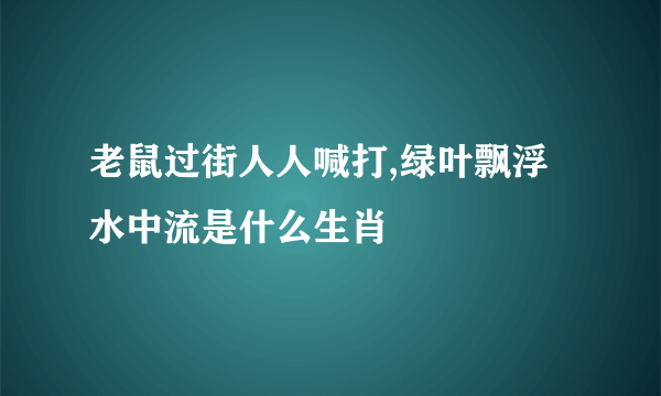 老鼠过街人人喊打,绿叶飘浮水中流是什么生肖