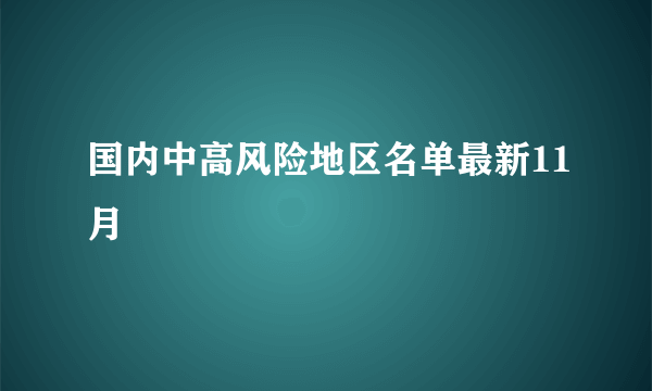 国内中高风险地区名单最新11月