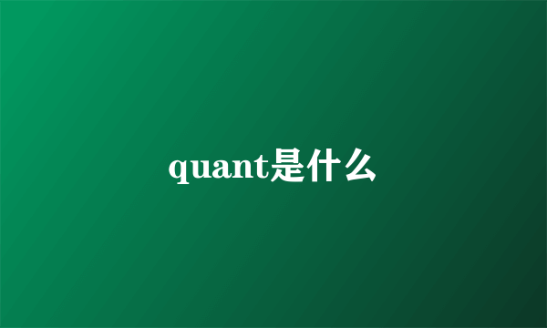 quant是什么