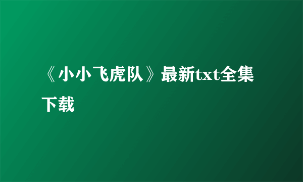 《小小飞虎队》最新txt全集下载