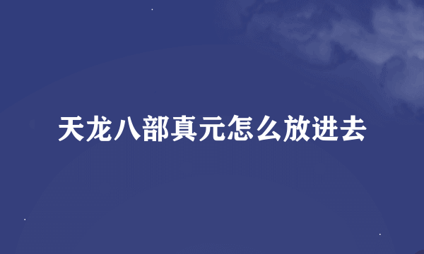 天龙八部真元怎么放进去