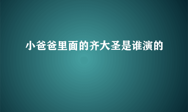 小爸爸里面的齐大圣是谁演的