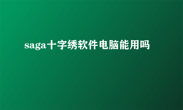 saga十字绣软件电脑能用吗