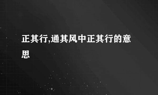 正其行,通其风中正其行的意思