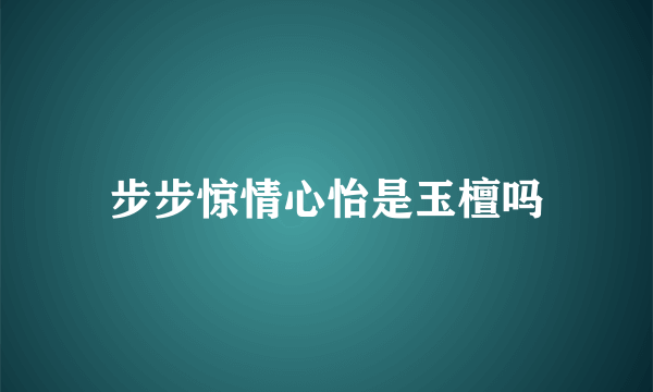 步步惊情心怡是玉檀吗