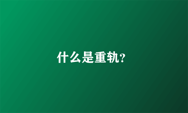 什么是重轨？