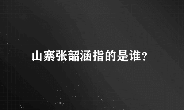 山寨张韶涵指的是谁？