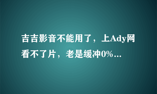 吉吉影音不能用了，上Ady网看不了片，老是缓冲0%，百度软件中心的下载下来360又提醒有病毒，Ad