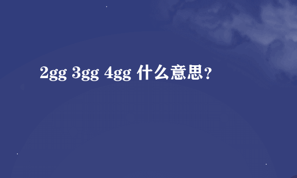 2gg 3gg 4gg 什么意思？