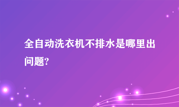 全自动洗衣机不排水是哪里出问题?