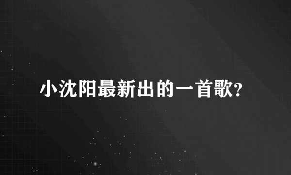 小沈阳最新出的一首歌？