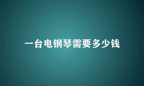 一台电钢琴需要多少钱