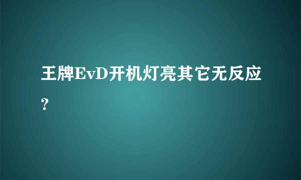 王牌EvD开机灯亮其它无反应？