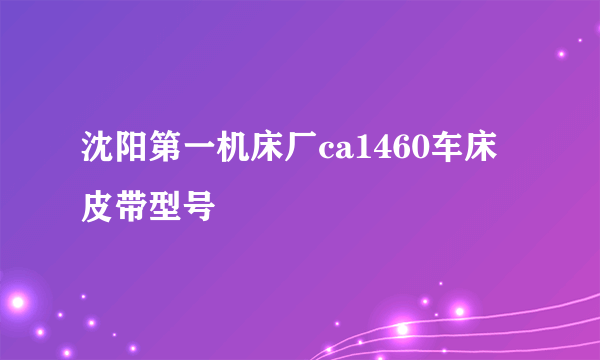 沈阳第一机床厂ca1460车床皮带型号