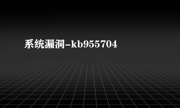 系统漏洞-kb955704