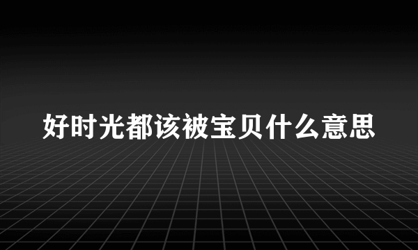 好时光都该被宝贝什么意思