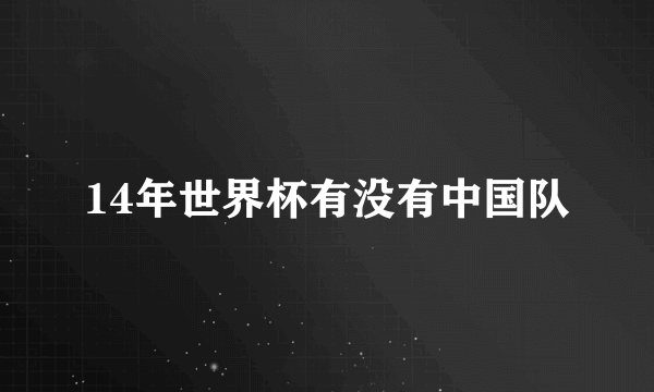 14年世界杯有没有中国队