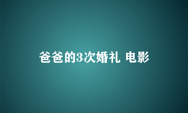 爸爸的3次婚礼 电影