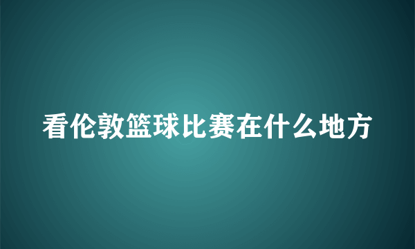 看伦敦篮球比赛在什么地方