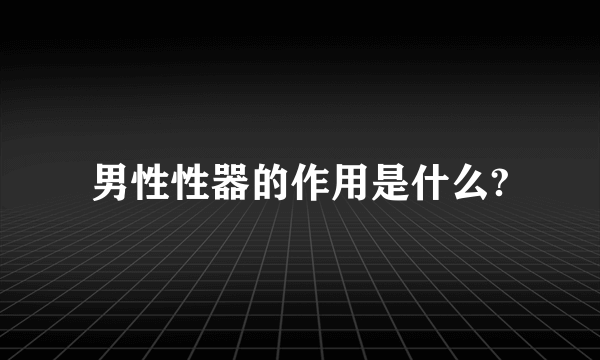 男性性器的作用是什么?