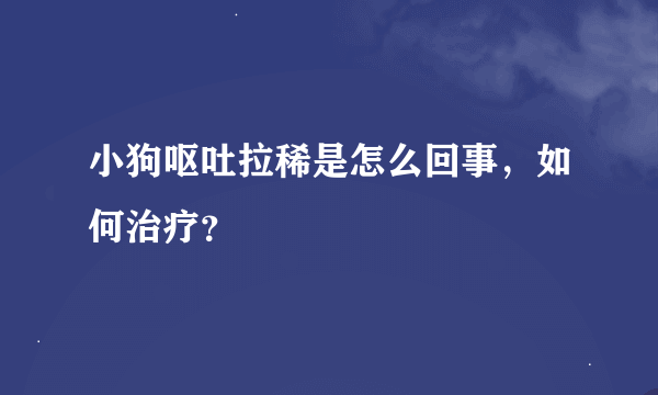 小狗呕吐拉稀是怎么回事，如何治疗？