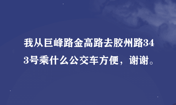 我从巨峰路金高路去胶州路343号乘什么公交车方便，谢谢。