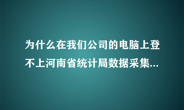 为什么在我们公司的电脑上登不上河南省统计局数据采集门户，别的电脑都可以？