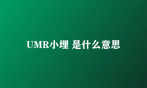 UMR小埋 是什么意思