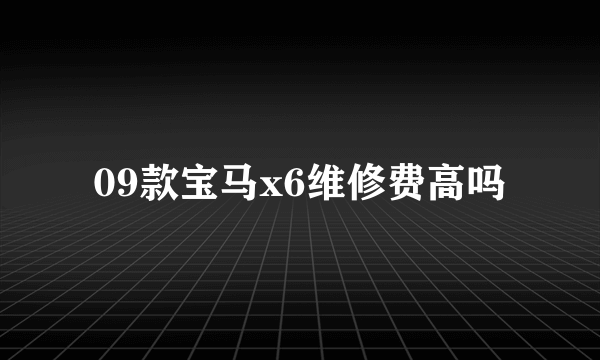 09款宝马x6维修费高吗