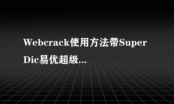 Webcrack使用方法带SuperDic易优超级字典生成器 V3.35