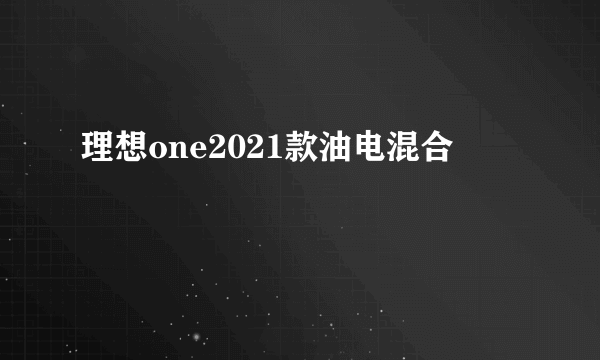 理想one2021款油电混合