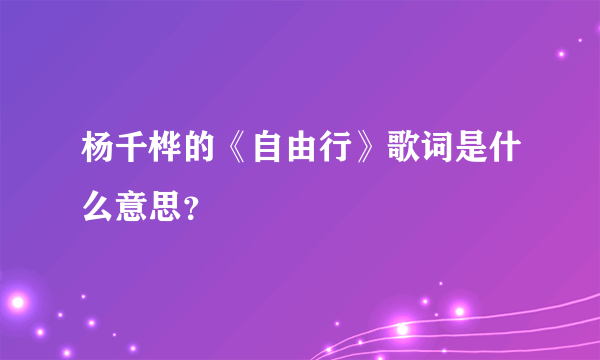 杨千桦的《自由行》歌词是什么意思？