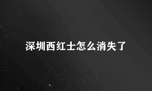 深圳西红士怎么消失了