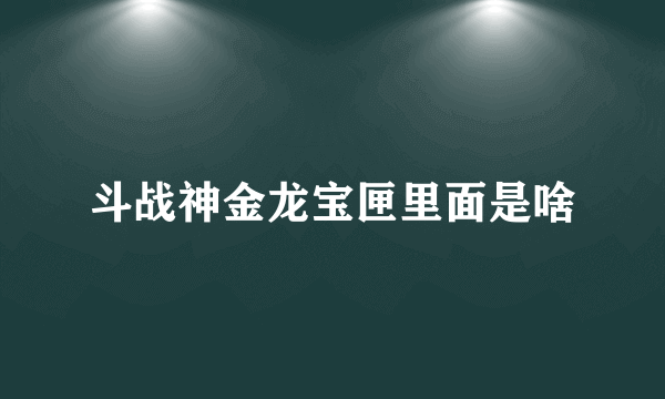 斗战神金龙宝匣里面是啥