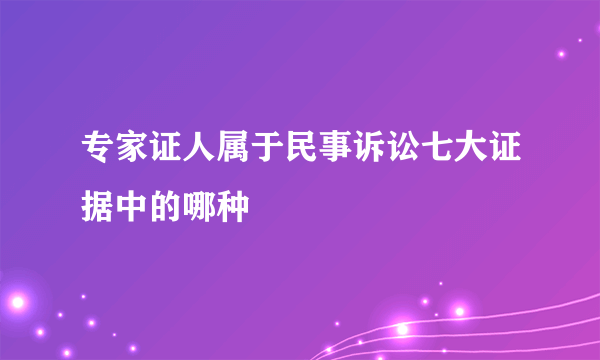 专家证人属于民事诉讼七大证据中的哪种