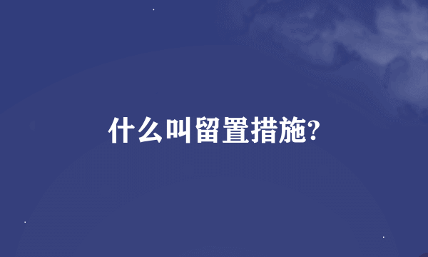 什么叫留置措施?