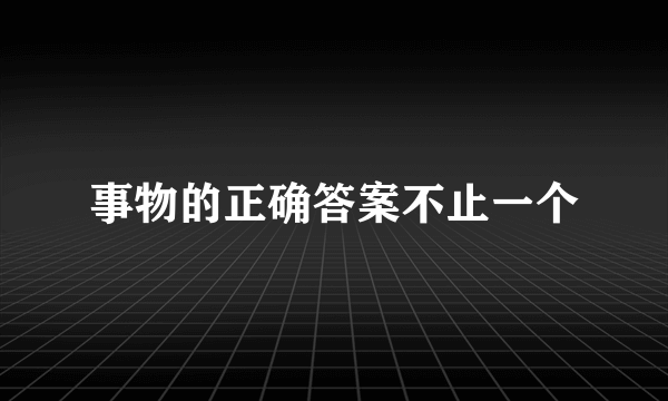 事物的正确答案不止一个