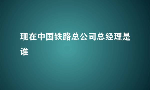 现在中国铁路总公司总经理是谁