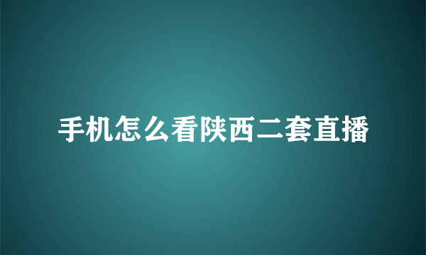 手机怎么看陕西二套直播