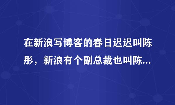 在新浪写博客的春日迟迟叫陈彤，新浪有个副总裁也叫陈彤~这是同一个人吗？