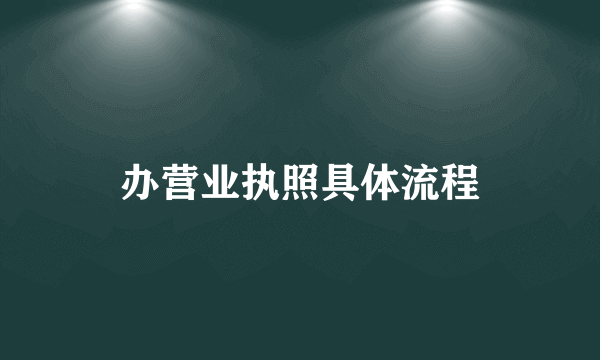 办营业执照具体流程