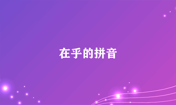 在乎的拼音