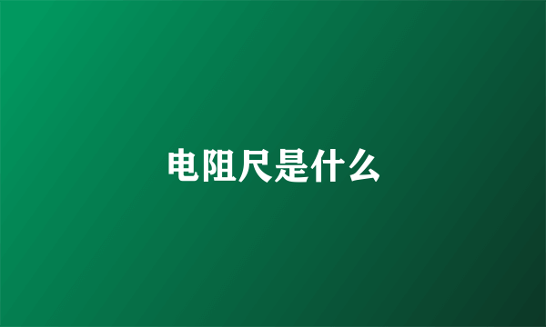 电阻尺是什么