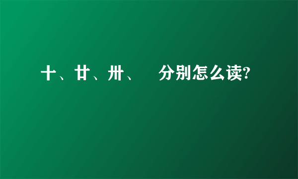 十、廿、卅、卌分别怎么读?