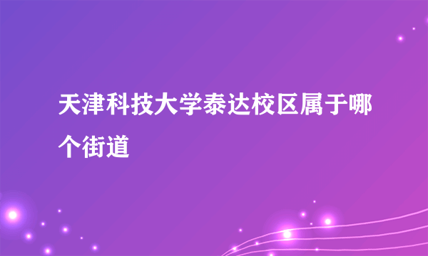 天津科技大学泰达校区属于哪个街道